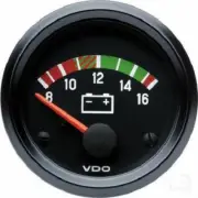 Cockpit International VDO Voltmeter, 12 volt, 52mm 2 inch 8 - 16 Volts 332030001