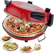 Commercial Pizza Oven, Indoor Countertop Electric Pizza Oven, Non-stick Pizza Baking Ovens with Timer 0-15mins, Pizza Toaster Oven Grill Oven with 0-450℃ Temp for Pancakes, Pizza