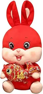 JUMPLAWN Stuffed Rabbit Doll Adorable Zodiac Bunny Mascot for Year Supplies Figurine for Home Decoration Soft Detailed Design for Adults