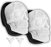 Extra Large 3D Skull Ice Cube Mold Silicone Ice Molds for Whiskey Skull Ice Cube Trays with Funnel for Big Mouth Cup Skull Ice Maker with Resin Chocolate Sugar Whiskey Ice Mold for Parties