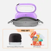 【Special Deals】HTVRONT Hat Heat Press Machine With Lucky box For Free,for trucker hat&cap, Lavender Purple