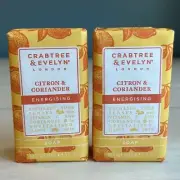 Crabtree & Evelyn Citron & Coriander Energising Soap 5.5 oz Set of 2