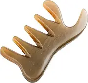Vaguelly 1Pc Ox Horn Comb Ergonomic Scalp Massager Guasha Body Scraping Tool Durable Hair Care Relaxation Massager for Scalp Health and