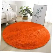 Soft Fluffy Round Area Rug, Cozy Plush Shaggy Circle Carpet for 6.6 Feet Orange