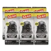 Glad 78966 30" x 33" Three-Ply Large Drawstring Trash Bags - Black (168/CT) New