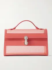 [Savette] Savette - Symmetry Pochette Leather And Mesh Tote - Pink - One size One size Pink