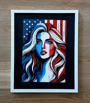 AIDAN FLUX | Hand Signed Authentic Print Framed | COA | American Woman