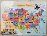 USA Educational Toys For 3+ Year Olds 44 Count Puzzle Map Learning Activity Kid