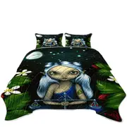 Cool Zodiac Art Libra Moon Night Elf Girl Coverlet