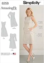 Simplicity 8258 Misses' Sewing Pattern Amazing Fit Dress, Size 10-12-14-16-18