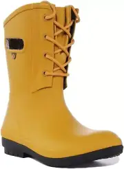 Bogs Amanda II Lace Womens Warm Lining Rain Boots In Yellow Size UK 4 - 8