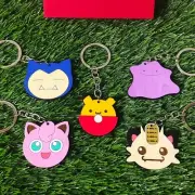 Pokémon Wooden Keychain, Anime Gift, Ditto, Pikachu, Meowth, Snorlax, Jigglypuff