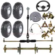 810mm Rear Axle Kit 145/70-6 Tyres 3 Lug Wheel Hub Brake Caliper for Go Cart ATV