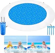 Summer 6.5 x 6.5 Feet Baby Beach Pool Waterproof Kiddie Pool and Beach Blanket Round 2 in 1 Toddler Paddling Pool Beach Mat for Water Play Baby Infant Kids Toddlers Boys Girls, Blue