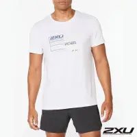 在飛比找momo購物網優惠-【2XU】男 運動短袖LOGO上衣(藍/白)