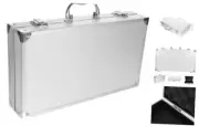 Aluminum Attache Case - 14inch Lock Metal Briefcase with Ripple Foam, Hard