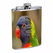 Parrot Em1 8oz Stainless Steel Flask Drinking Whiskey Liquor