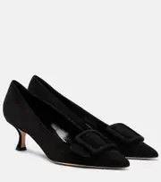 [Manolo Blahnik] Manolo Blahnik Maysalepump 50 suede pumps AU 7 black