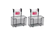 2x Boxsweden 27.5cm Metal Over Door Caddy Hanging Organiser Storage Large Black