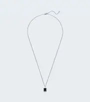 [Mateo] Mateo Sterling silver pendant necklace with onyx One Size silver