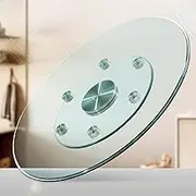 DEFGHIJ Transparent Tempered Glass Turntable Tray Large Lazy Susan Turntable Thickness 10mm Round Rotating Tray Smooth Rotation Tire Packaging Easy to Transport(70cm/28in)