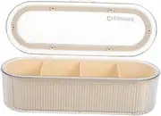 FRCOLOR Makeup Sponge Storage Box Beauty Egg Organizer Skincare and Makeup Holder Lid 4 Compartment Cotton Swab