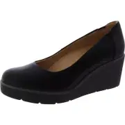 Naturalizer Womens About Time Faux Leather Slip On Wedge Heels Shoes BHFO 6449