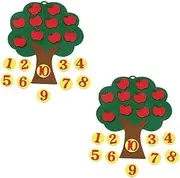 SEWOART Math Learning Fun 2 Pack Felt Tree Toys Number Matching Games Safe for Toddlers Develop Cognitive Skills Random Style