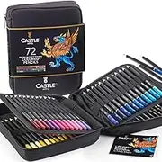 Castle Art Supplies 72 Colored, Colouring, Coloured Pencils Zip-Up Set - Easy Zipper Case to Store and Protect Your Coloring Pencils