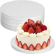 UTHCLO 6pcs Cardboard Bottom Bracket Paper Boards Platter Cake Decorating Wedding Support Cards Drums Corrugated Cake Base Board with Base for Cake Round Cardboard Cake Drum