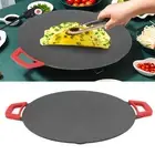 Black Korean Grill Pan Electric Round Comal BBQ Griddle Plate With Non Stick GE