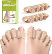 Bukihome Toe Separators with Fabric Lining - Silicone Toe Spacers Bunion Correctors for Overlapping Toe - Breathable Toe Corrector for Women Men - Toe Straightener Relieve Foot Pain - 2Pcs
