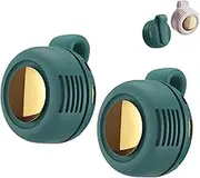 Portable Silent Mini Bladeless Electric Fan, 2025 New Small Clip Fan, Mini Whirlwind Fan for Waist Clip Fan, with Adjustable 3-Speed, for Outdoor Travel Office (Green * 2)