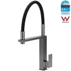 Pull Down Kitchen Mixer Tap Swivel Spout Laundry Sink Faucet Square Gun Metal