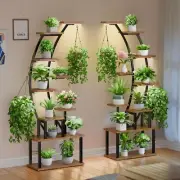 Indoor Plant Stand with Grow Lights, 64" Tall Metal Shelf for Multiple Plants, C