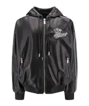 Off-White Logo Patch Zip-Up Jacket IT50,IT48 Black