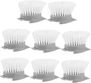 Generic 8pcs Replacement Brush Head Scrubber Bowl Long Bottle Brush Cleaner Toothbrush Heads Remover Sink Brush Head Replacement Blowout Brush Lid Replacement Scrub Brush Cup Plastic Grey