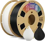 OVERTURE PLA Filament 1.75mm PLA 3D Printer Filament, 2kg Cardboard Spool (4.4lbs), Dimensional Accuracy +/- 0.02mm, Fit Most FDM Printer (Black*1+White*1)