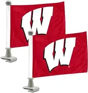 ProMark NCAA Wisconsin Badgers Flag Set 2-Piece Ambassador Style, Team Color, One Size