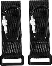 ifundom 2pcs Heavy-Duty Pram Hooks with Pu Strap Anti-Slip Aluminum Alloy Stroller Clips for Diaper Bags Practical Crib Hook Fit for All Strollers and Prams