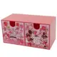 小禮堂 迪士尼 米奇米妮 橫式塑膠雙抽收納盒 塑膠抽屜盒 文具盒 (粉 氣球)