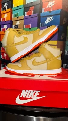 Size 10.5 - Nike Dunk High Wheat Gold