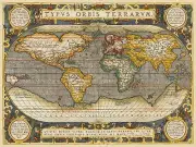 1600s “Typus Orbis Terrarum” Vintage Style Abraham Ortelius Map - 24x32