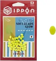 IPPON Soft Beads, Glow Yellow, Made in Japan, Night Light, Fishing Gimmicks (No. 3.5, 40 Pieces)