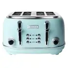 Heritage 1500-Watt 4-Slice Turquoise Wide Slot Retro Toaster with Removable Crum