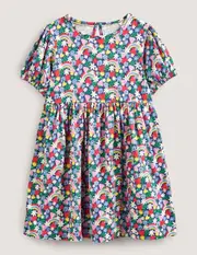 Puff Sleeve Jersey Dress Multi Rainbow Girls Boden