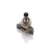 EMG 3Way Solderless CHROME GIBSON STYLE TOGGLE SWITCH B289 BLACK TIP ( SCRATCH )