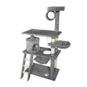 Grey Cat Tree Tower Condo Scratching Post Bed Stand 1.4M