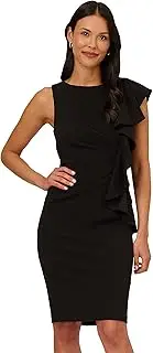 [Adrianna Papell] Women's Short Ruffle Crepe Dress