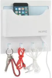 Bedside Shelf Wall Mounted Dorm Room Rack Organizer Horizontal Type / White